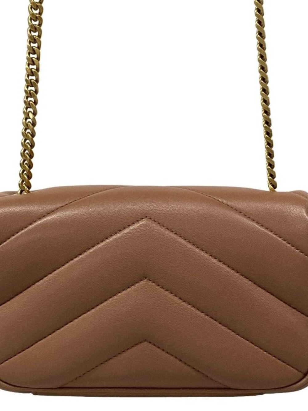 SAINT LAURENT PARIS Lulu Toy Mini 821749 Pink Beige Leather Shoulder Bag - Picture 3 of 15